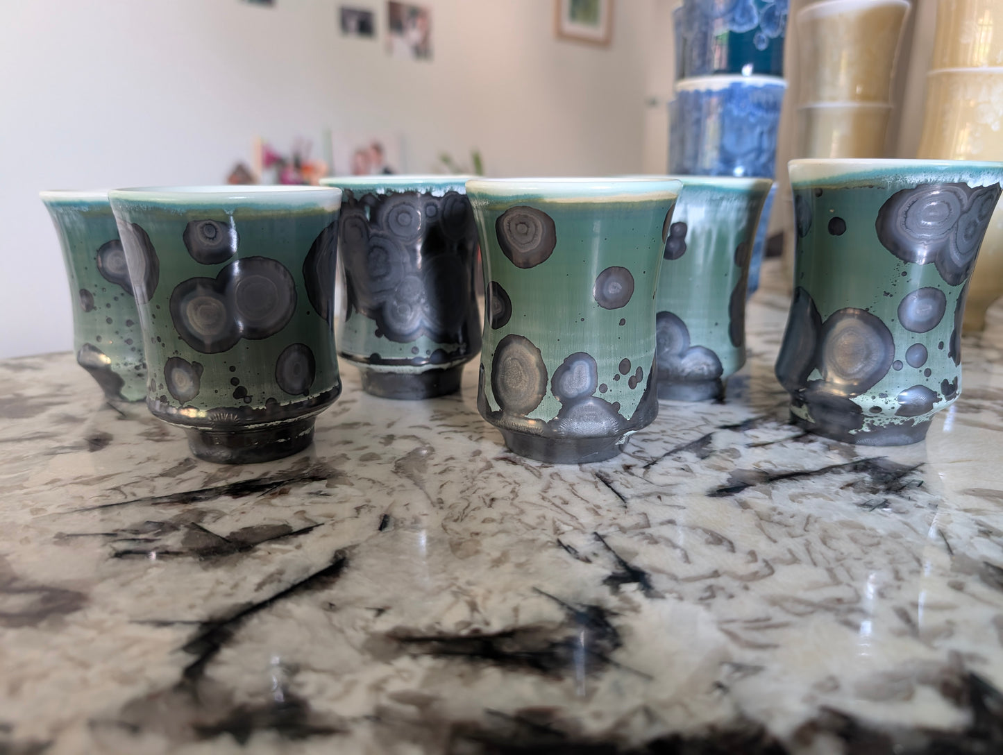 NCMA Small Green Crystalline Cups