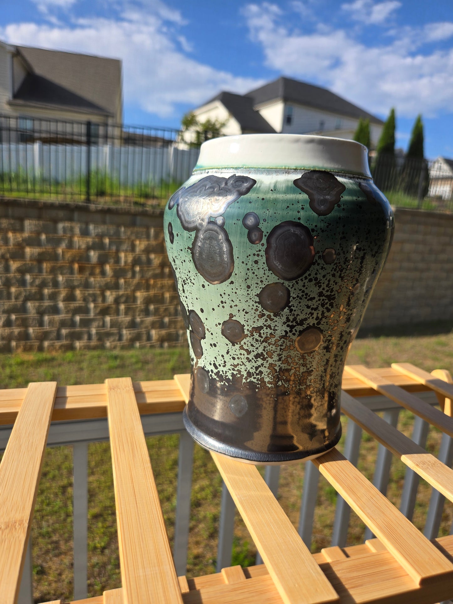 Crystalline Green Shouldered Vase
