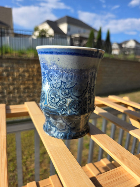 Crystalline small blue angular cup