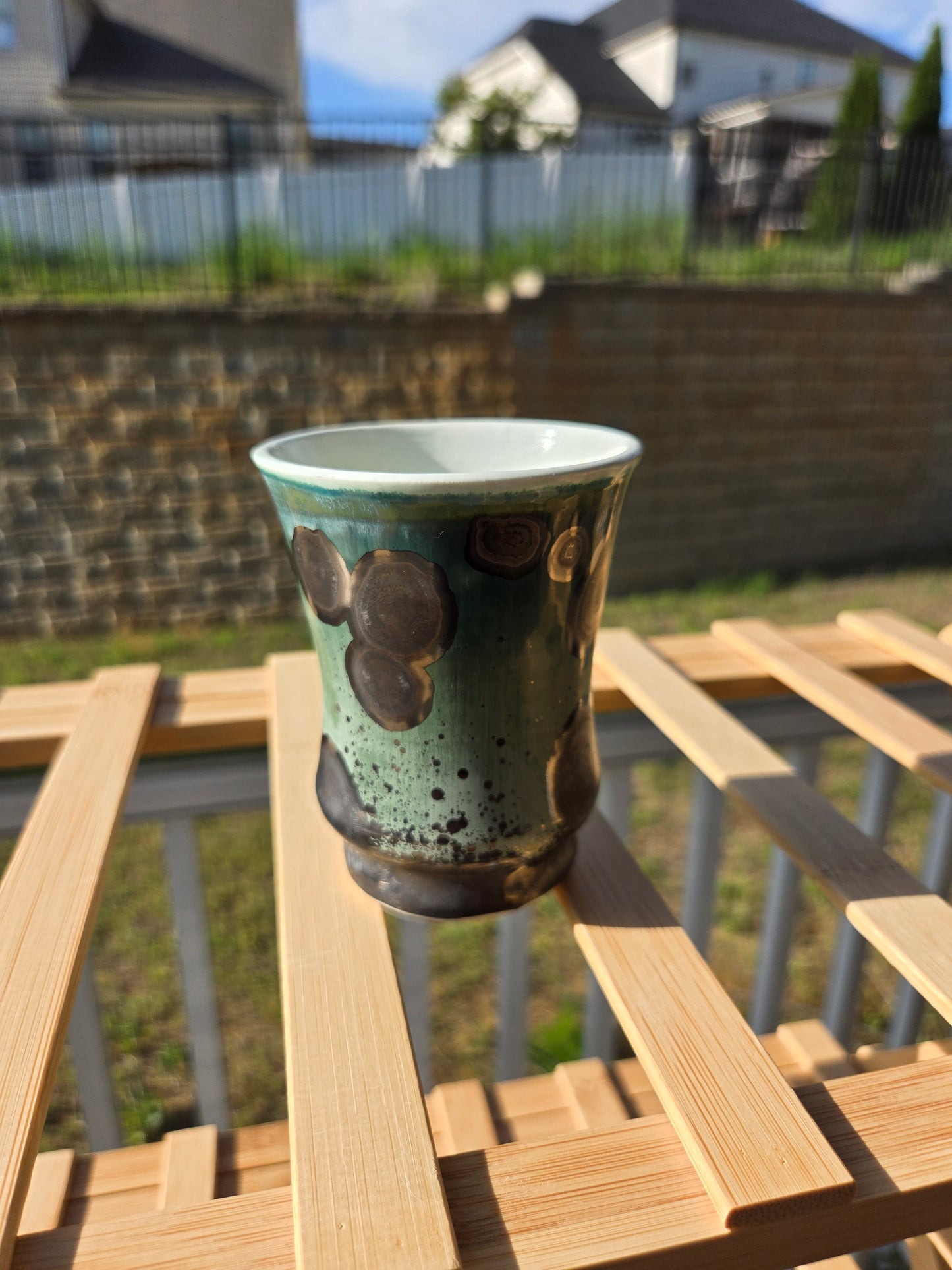 Crystalline small green angular cup