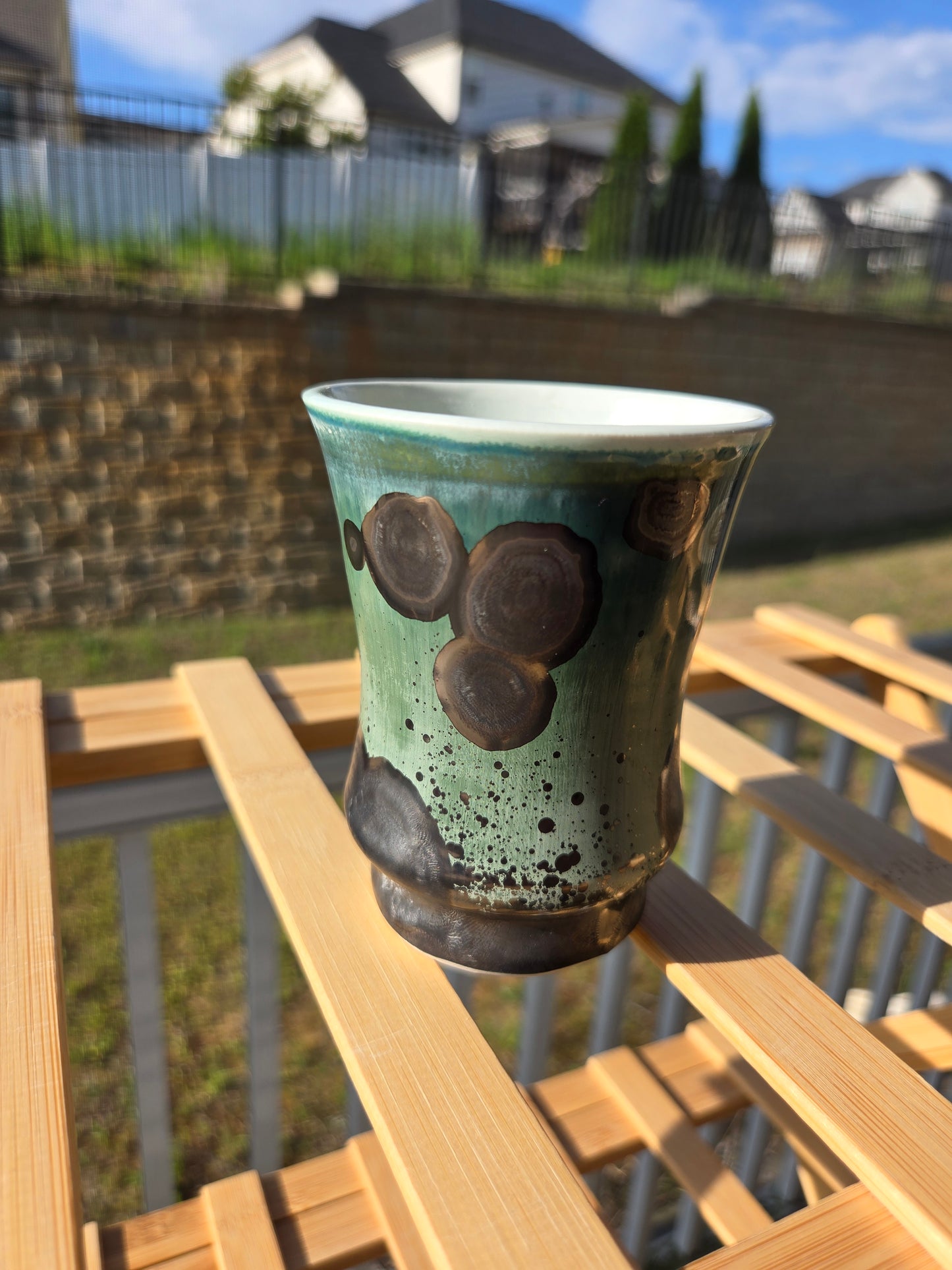 Crystalline small green angular cup