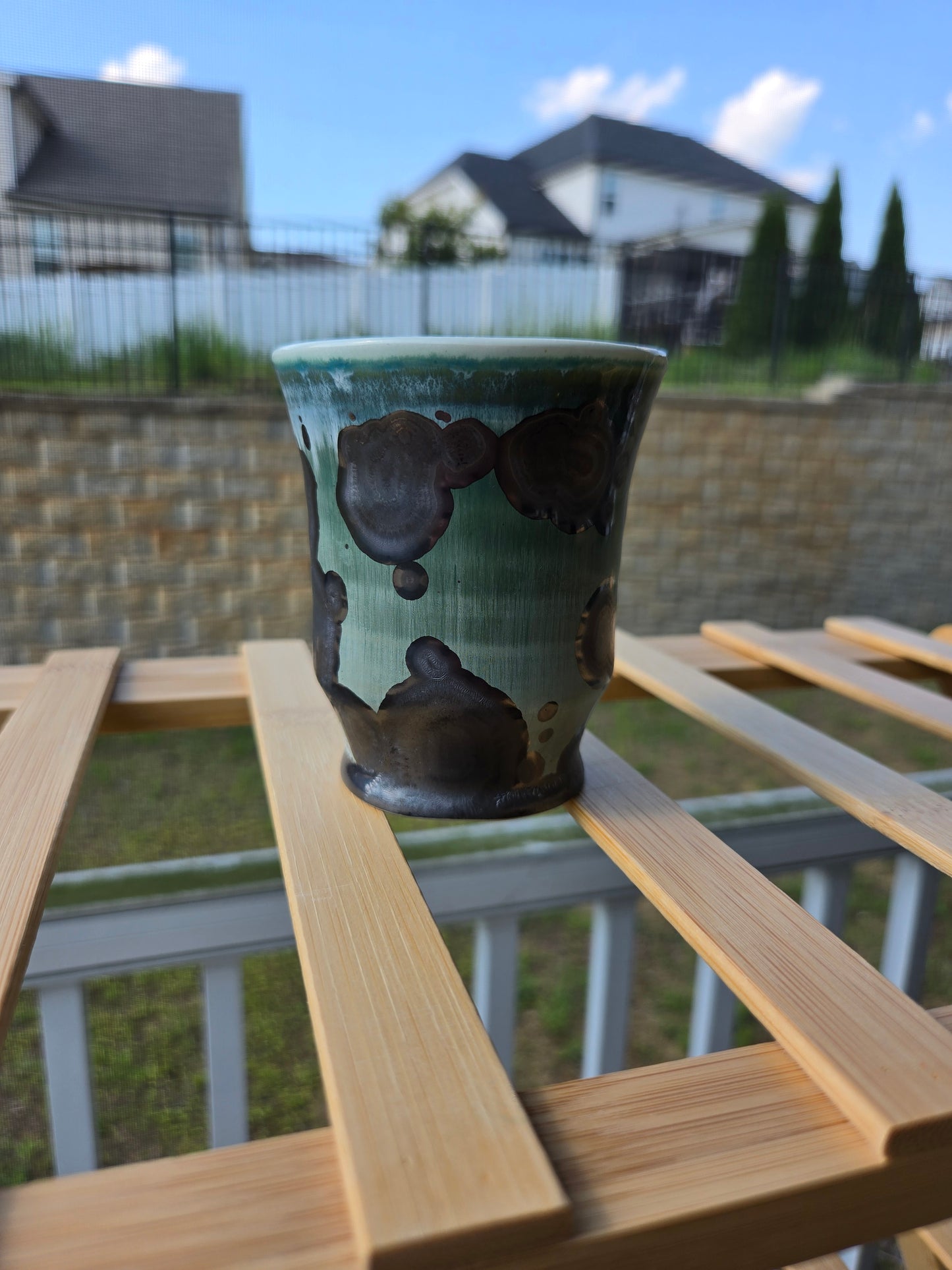 Crystalline small green angular cup