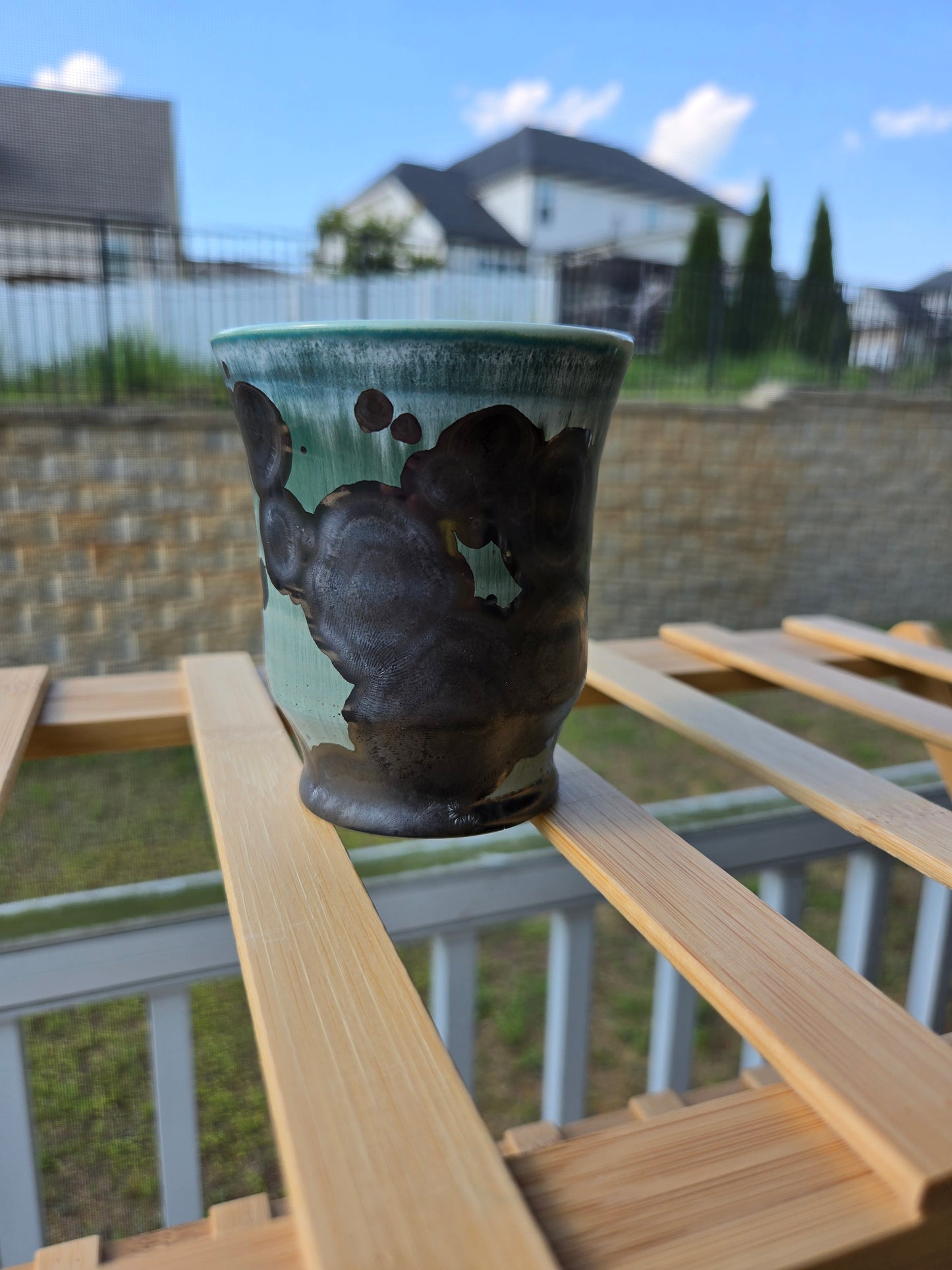 Crystalline small green angular cup