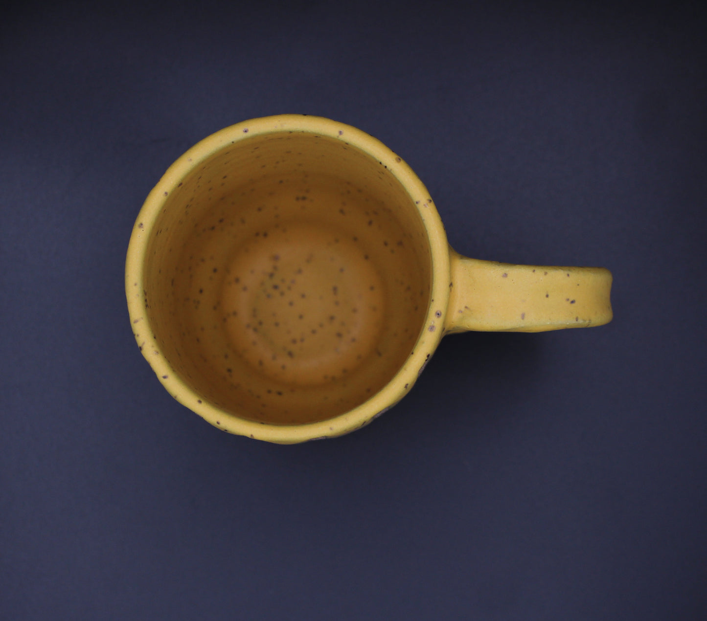 Yellow Striped Stoneware Mug