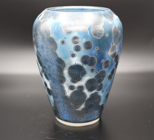 Blue Crystalline Vase