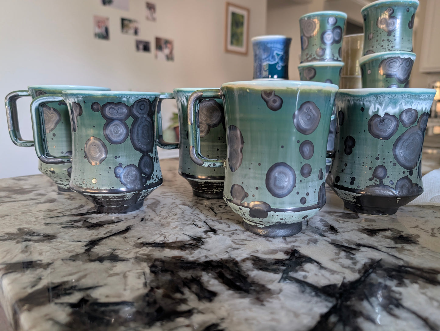 NCMA Green Crystalline Mugs