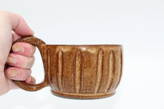 Stoneware Mug with Carved Walls